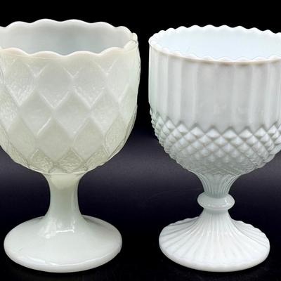 (2) Milk Glass Goblets