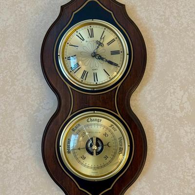 Vintage Bulova Wall Clock & Barometer