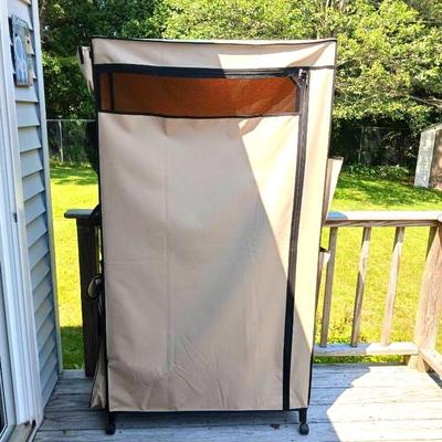 Beige Rolling Closet