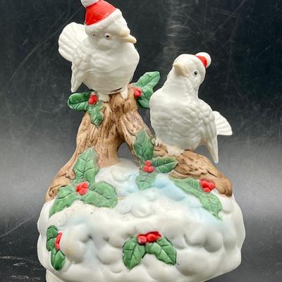 Christmas Birds Porcelain Music Box