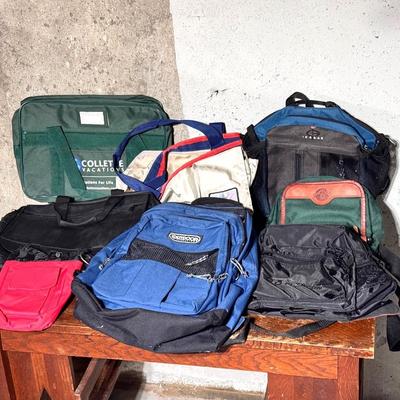 Various Backpacks, Handbags, And Computer Bags