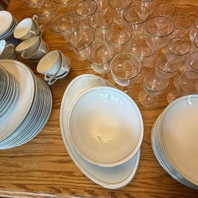 Sale Photo Thumbnail #32: Royal Sovereign bone china silver trim set 