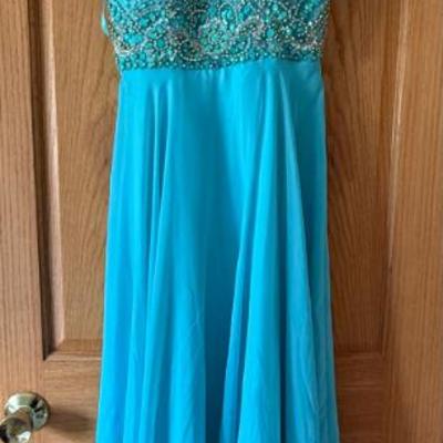Sale Photo Thumbnail #22: Nox blue rhinestone dress size small