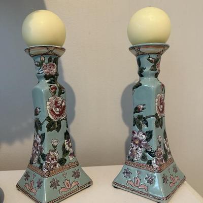 Sale Photo Thumbnail #67: Vanderbilt Chinese floral candlesticks