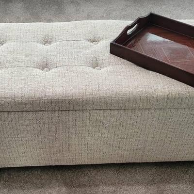 Upholstered Storage Bench with Tray