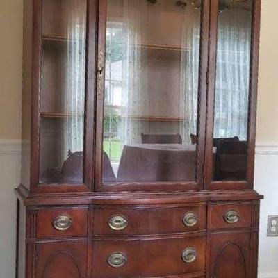 Vintage China Cabinet with Glass Doors