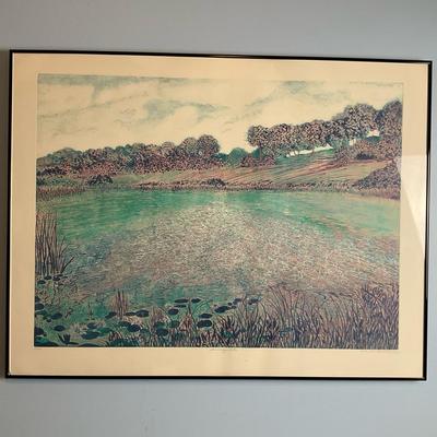 Framed Artwork “Shimmering Waters” by Linda Hebertt Farnsworth 51/225