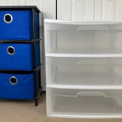3-Drawer Plastic Storage Bin & 3-Cube Organizer with Fabric Bins