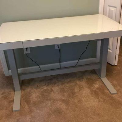 Tresanti Electric Adjustable Standing Desk And Shelving Unity