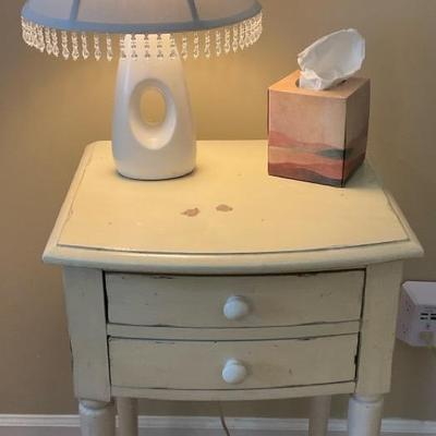 Vintage Nightstand with Lamp