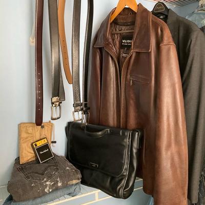 Leather Jacket & Distressed Levi’s Denim Lot