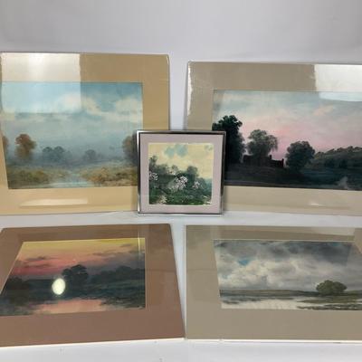 Robert Burns Wilson original watercolors Set of Landscape Art Prints