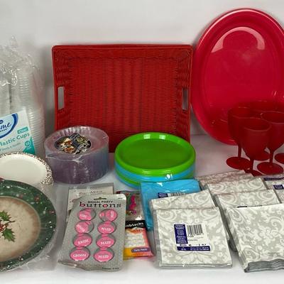 Party Supplies and Entertaining Essentials Lot