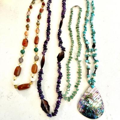 Lot 089-J: Semi-Precious Gemstone Necklace Collection