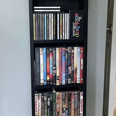 Lot 013-MBR: CD/DVD Shelf and CDs/DVDs