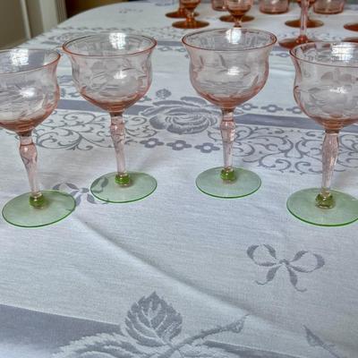 Lot 025-KIT: Vintage Weston Diamond Champagne Glasses