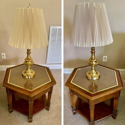 Lot 002-LR: Pair of End Tables and Lamps
