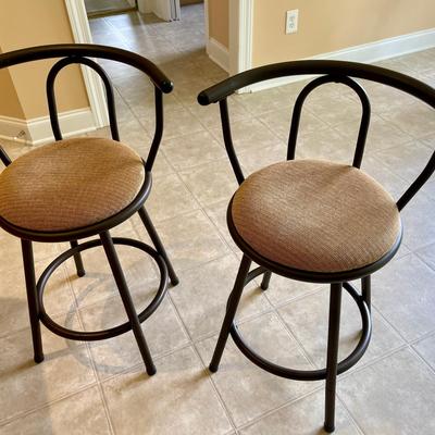 Lot 015-KIT: Two Brown Counter-Height Chairs