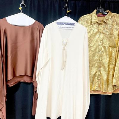 100% Silk “Pristine White” Poncho Dress With MOP Necklace & More