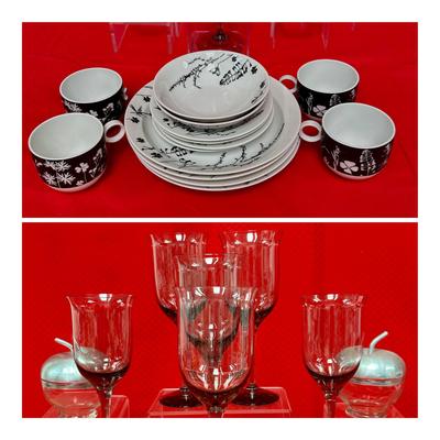 RARE Franconia “Candle Light” Dishes, Wedgwood Stemware &More