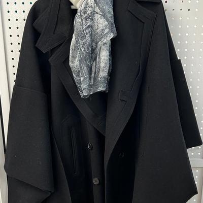 Valentino Wool Cape w/Tag Keeper, Silk Scarf