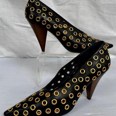 Celine Leather Studded Accents Pumps. 