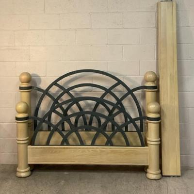 Queen Size Metal Ornate Headboard, Footboard, & Side rails 