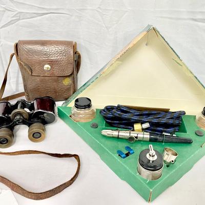Airbrush Crescendo Kit & Antique Deraisme De Luxe Binoculars 
