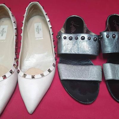 Valentino Garavani Rockstud Flats & Lanvin Studded Slides