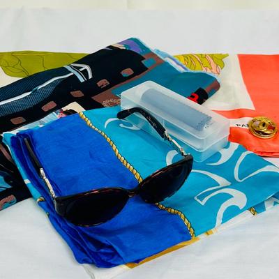 Silk Scarves, Brighton Sunglasses, Chanel Earrings