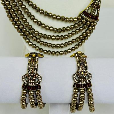 HEIDI DAUS Art Deco “Age of Elegance” Crystal Necklace & Bracelets