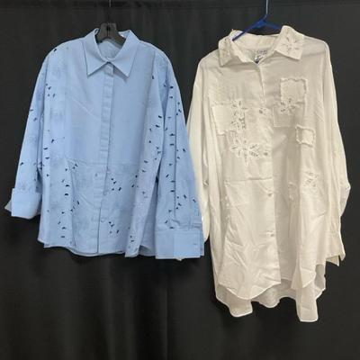 Valentino And Natori Embroidery Shirts