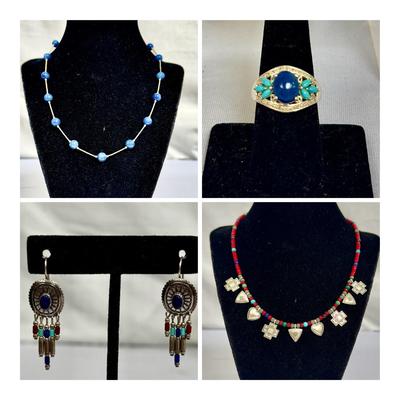 925 Native American, Turquoise & Lapis Jewelry 