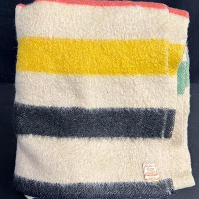 Hudson Bay Point- 4 Striped Wool Blanket 