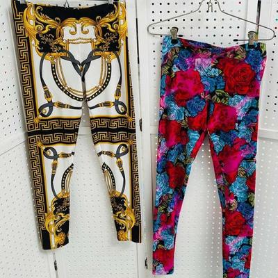 (2) Classic Versace Leggings, Size 40