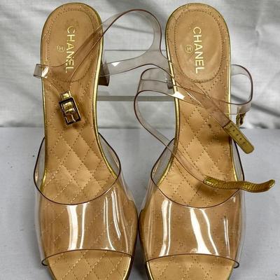 Chanel Clear Sling-Back Heels