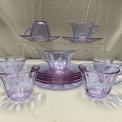 14-pc Set: Fostoria Lafayette Wisteria Lavender