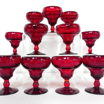 Fenton Georgian Ruby 11-Piece Dessert/Coupe Set