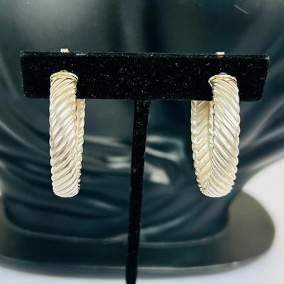 Sterling & 18k Hoop Earrings