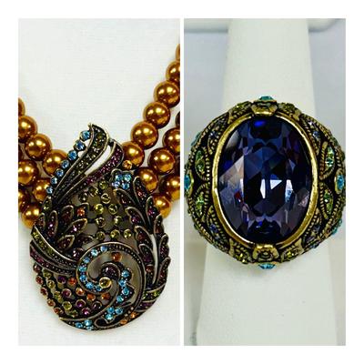 Heidi Daus Paisley “Tiered Tapestry” Necklace and Ring