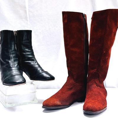 Chloé Black Leather Lexie Ankle Booties & Febo Riding Boots
