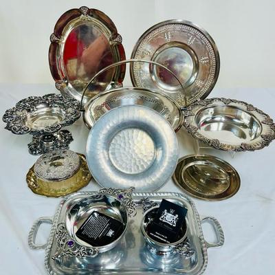 Sterling (307g), Silver-plate, & A. E. Williams Pewter Quaich Cups