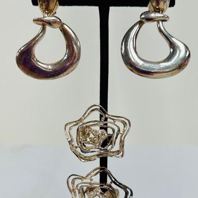 Sterling Modernist Earrings