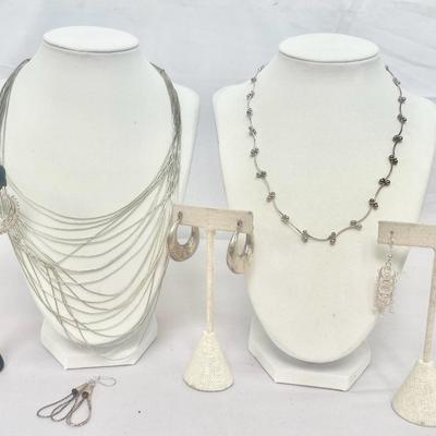Boho Style Sterling Silver Earrings & Necklaces  