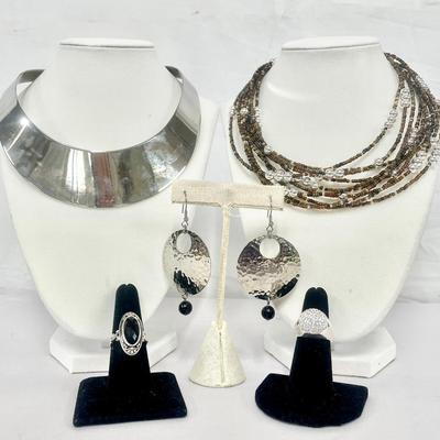 Graziano Bib Collar, Sterling Rings & More