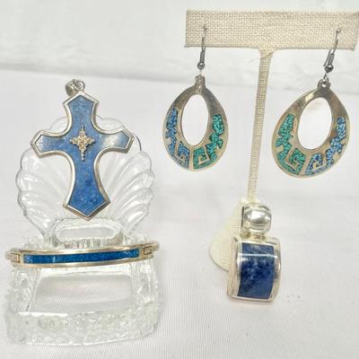 Whitney Kelly Sterling Blue Denim Lapis Cross Pendant & More