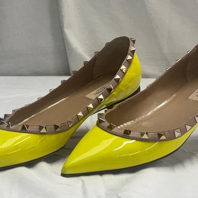 Valentino Garavani Rockstud Patent Leather Ballet Flats  Italy 