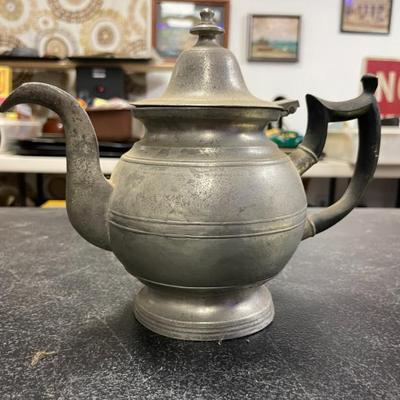 E. Smith American Pewter Teapot (1800s)