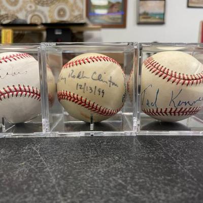 3 Political signed baseballs 