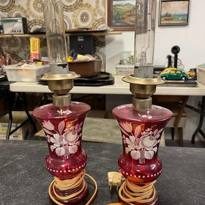 Handpainted Floral Lamps